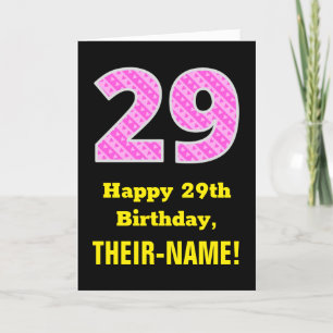 29:e födelsedag: Rosa Rand och örter "29" + Namn Kort