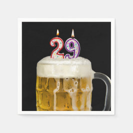 29:e födelsedag Svart Pappersservett