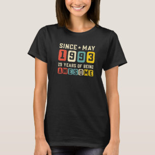 29:e födelsedagen Fantastisk sedan maj 1993 Vintag T Shirt