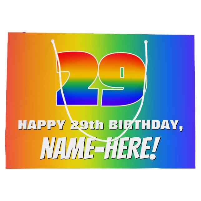 29:e födelsedagen: Färgfull, Roligt Rainbow Mönste (Baksidan)