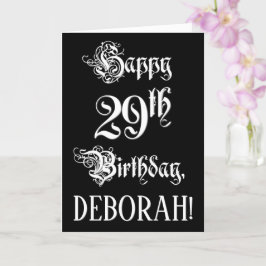 29:e födelsedagen: Finare, Elegant, skript + eget  Kort