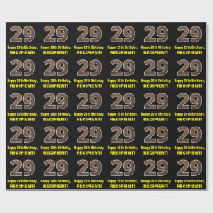 29:e födelsedagen: Namn & Faux Wood Grain Mönster Presentpapper