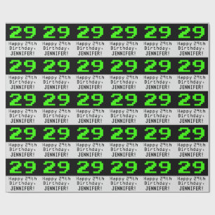 29:e födelsedagen - Nerdy/Geeky Stil "29" och Namn Presentpapper