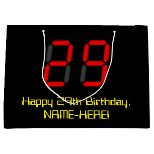 29:e födelsedagen: Red Digital Clock Stil "29" + N