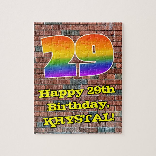 29:e födelsedagen: Roligt Graffiti-Inspired Rainbo Pussel (Vertikal)