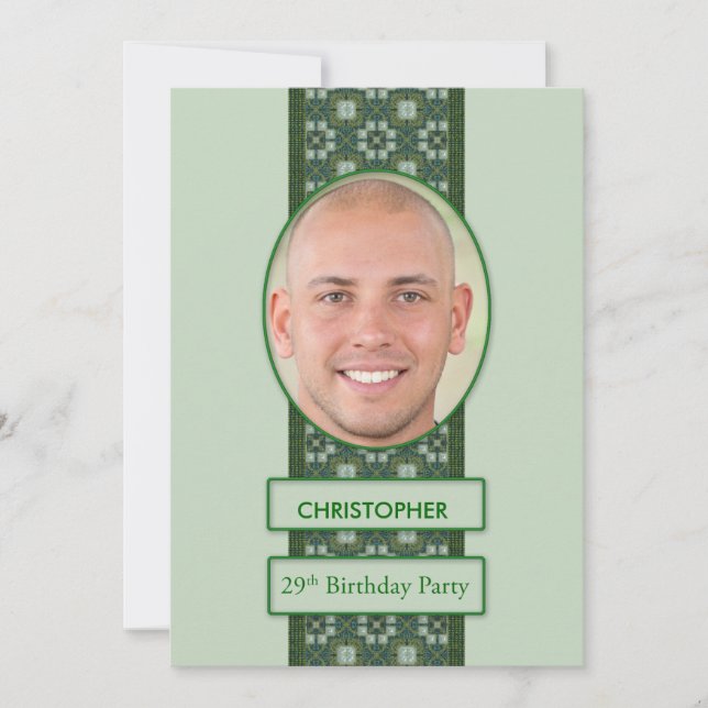 29:e Födelsedagsfest inbjudan Bild + Namn (Framsida)