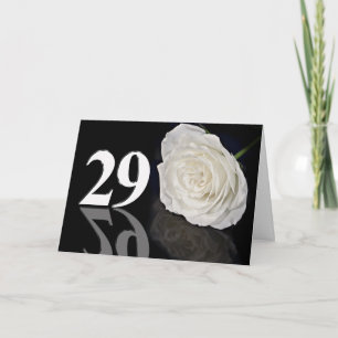 29:e födelsedagskort med klassiskt vit ros kort