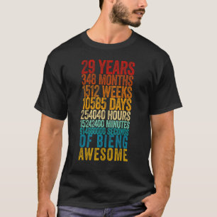 29:e födelsedagsmätare 29 år gammal t shirt