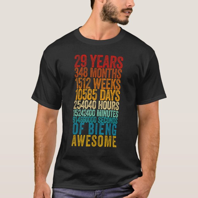 29:e födelsedagsmätare 29 år gammal t shirt (Framsida)