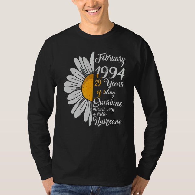 29 februari Flickor 1994 Shirt 29:e födelsedagsgåv T (Framsida)