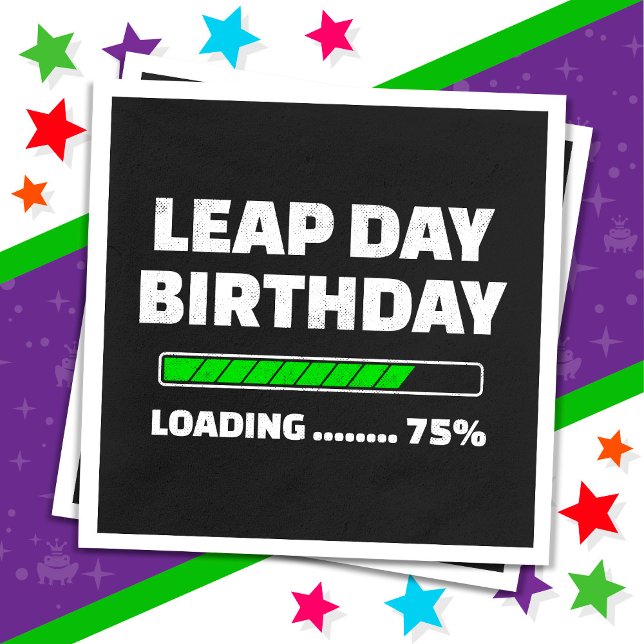 29 februari skottår födelsedag 75% Laddar skottdag Pappersservett (Skapare uppladdad)