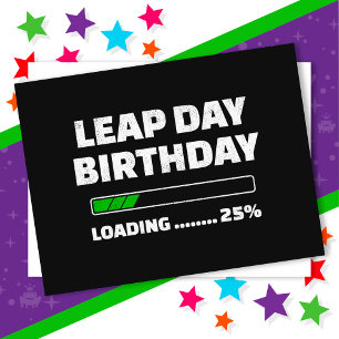 29 februari skottårsfödelsedag 25% Laddar skottdag Vykort