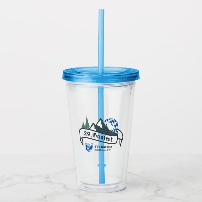 29. Giftig akryl-påfyllningsapparat med straw Take Away Mugg (Framsida)