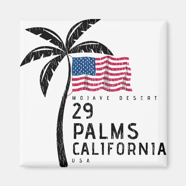 29 Handflatan Kalifornien, Amerikanska Flagga-Träd Magnet (Framsidan)
