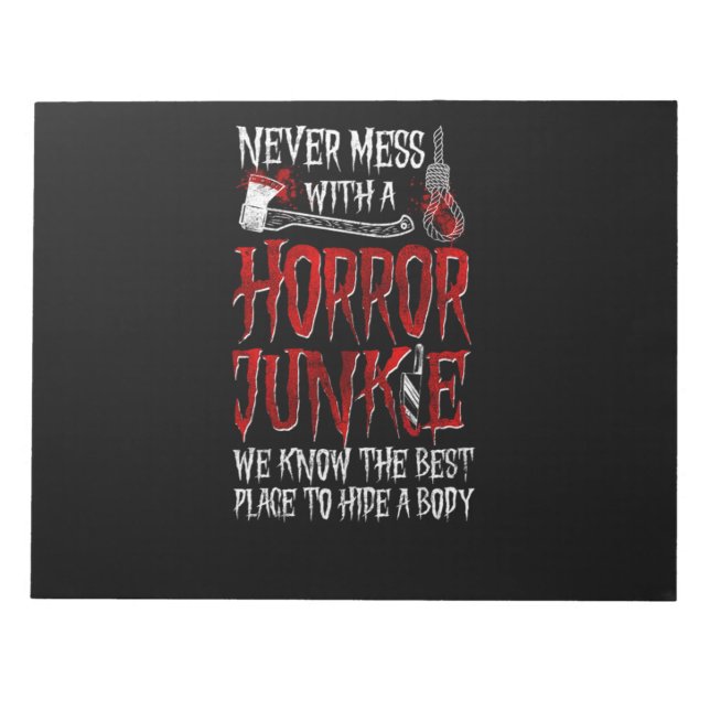 29.Horror Movie  aldrig med en skräckJunkie vi Anteckningsblock (Framsida)