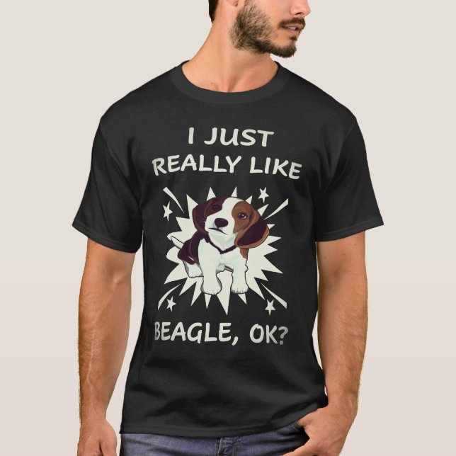 29 Jag gillar verkligen Beagle T Shirt (Framsida)