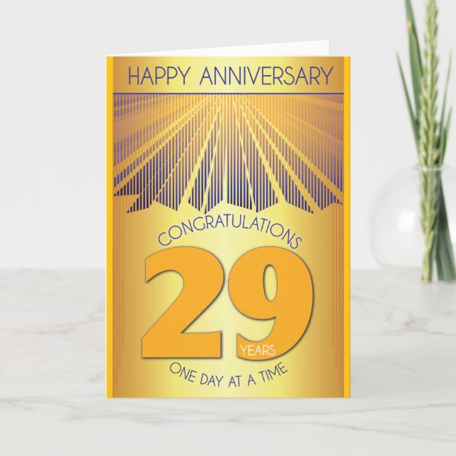 29 Year Sober Anniversary | Golden Ray 12 Step  Kort (Framsida)