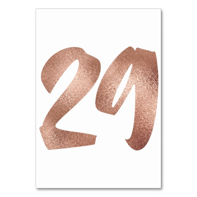 29Bordsnummer Vit metallisk Rosa ros Guld Bordsnummer (Framsidan)