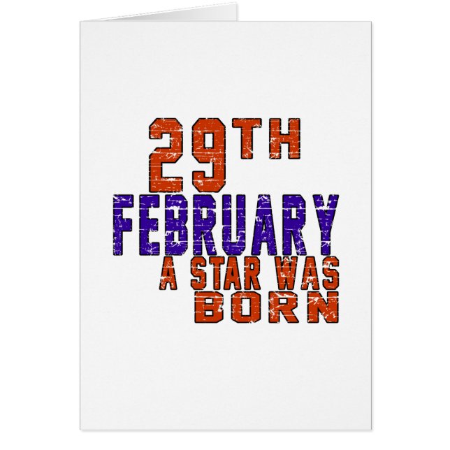 29th Februari var en stjärna född Hälsningskort (Framsidan)