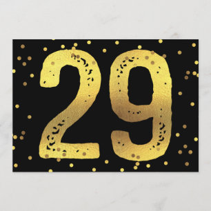 29th FödelsedagsfestFauxguld omkullkastar Inbjudningar