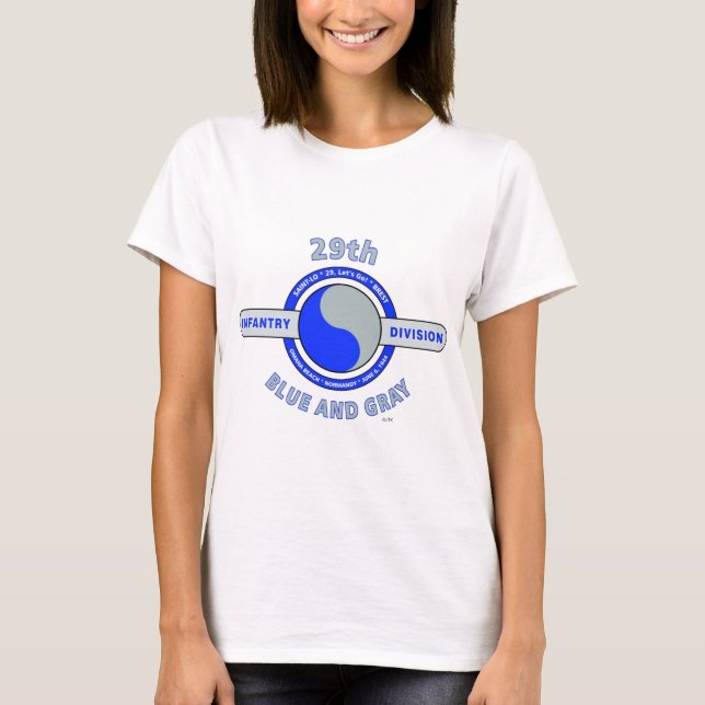 29TH INFANTERIUPPDELNING "BLÅTT OCH GRÅTT " T SHIRT (Framsida)