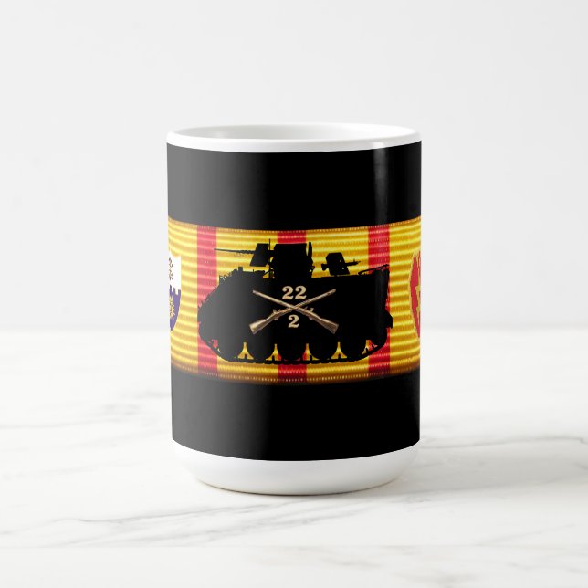 2/22. Inf., 25th Inf. Div. Vietnam tjänste- band Kaffemugg (Center)