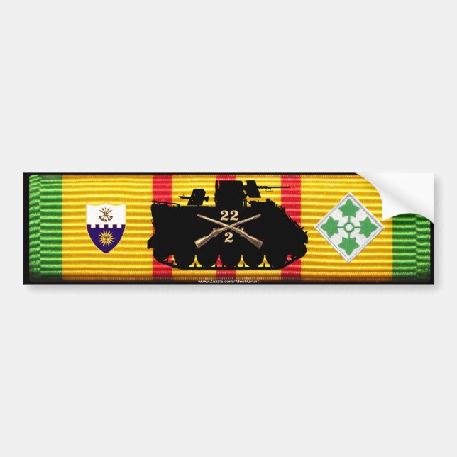 2/22. Inf 4th Inf Div spårar & gradbeteckningen Bildekal (Framsidan)