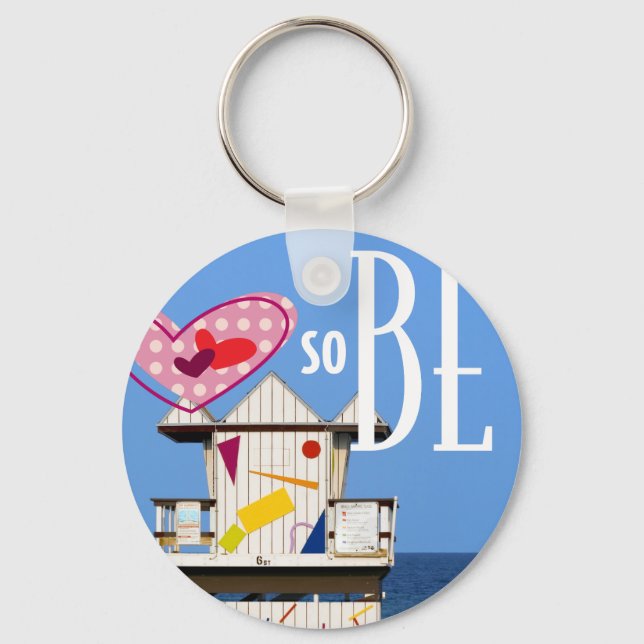 2.25" Llavero Love South Beach Miami 6 ST Nyckelring (Framsida)
