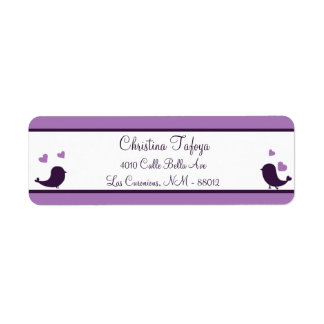 2,25-tums Returadress Bird Swing Lila BG Returadress Etikett