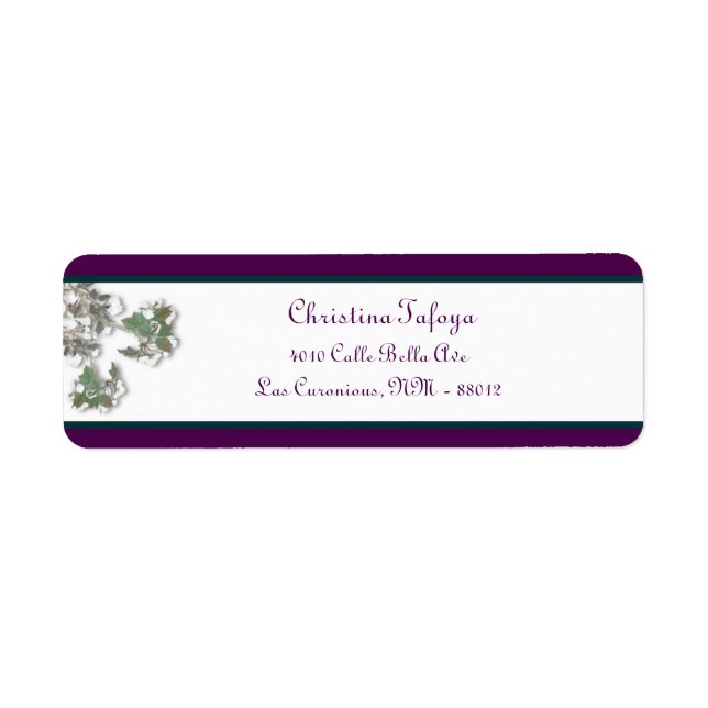 2,25-tums Returadress Peacock och Flower Bra Returadress Etikett (Framsidan)