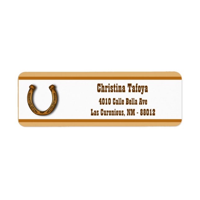 2,25-tums Returadress Vagn Hjul/häst Shoe Returadress Etikett (Framsidan)