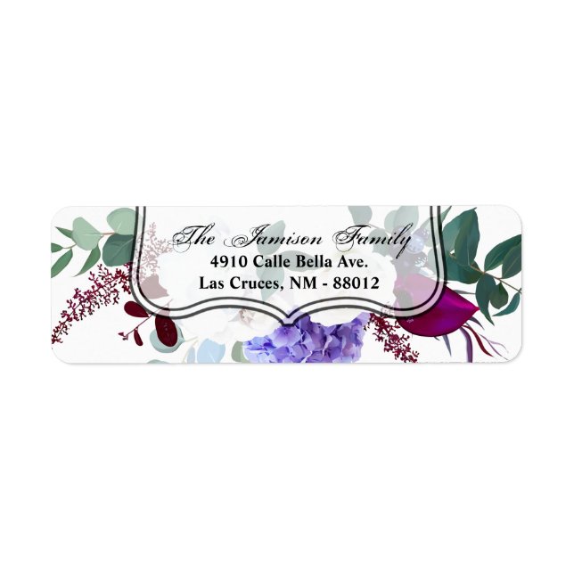 2,25-tums returadressetikett Lavender Hibiscus Returadress Etikett (Framsidan)