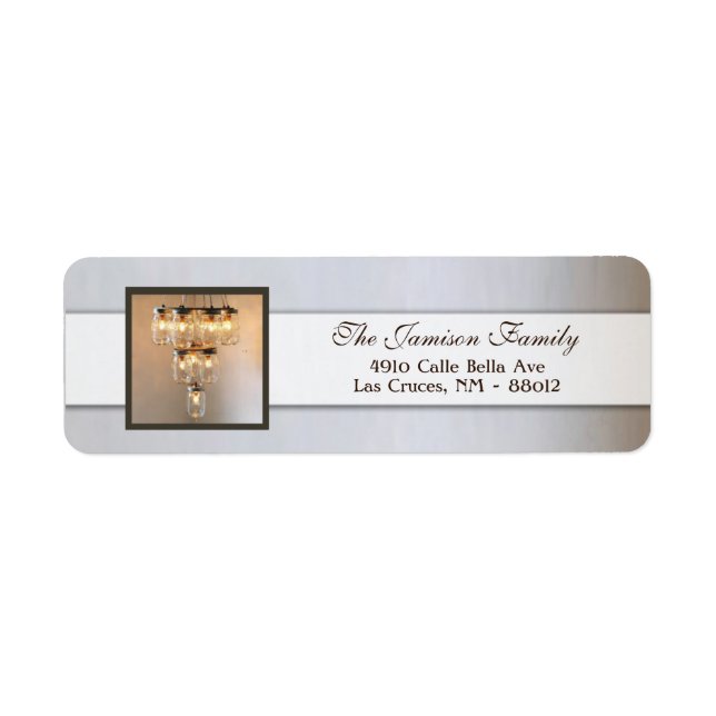 2,25-tums returadressetikett Mason Burk Chandeli Returadress Etikett (Framsidan)