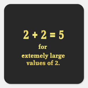 2 + 2 = 5 Rolig mattenörd Fyrkantigt Klistermärke