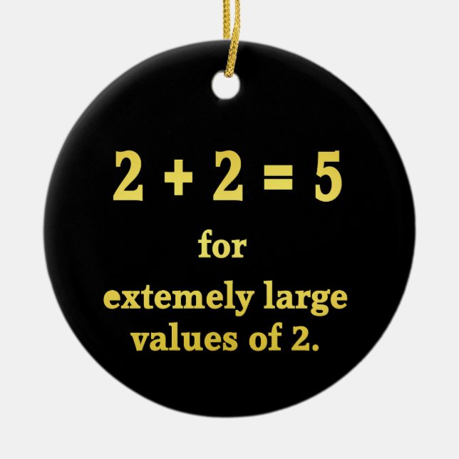 2 + 2 = 5  Rolig mattenörd Julgransprydnad Keramik (Framsidan)