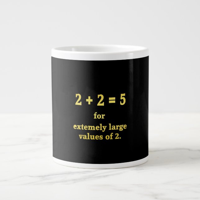 2 + 2 = 5  Rolig mattenörd Jumbo Mugg (Framsidan)