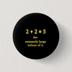 2 + 2 = 5 Rolig mattenörd Knapp