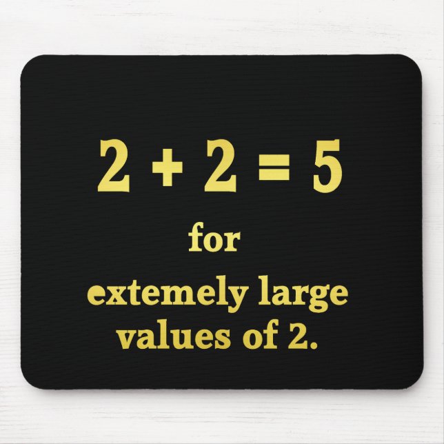 2 + 2 = 5  Rolig mattenörd Musmatta (Framsidan)