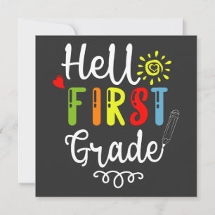 2/2- Hej First Klass Shirt, första Klass Studenter Inbjudningar