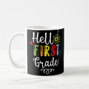 2/2- Hej First Klass Shirt, första Klass Studenter Kaffemugg