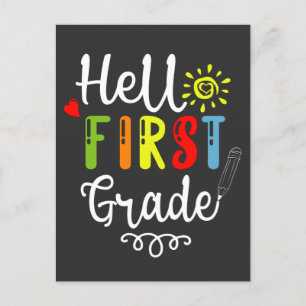 2/2- Hej First Klass Shirt, första Klass Studenter Vykort