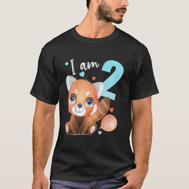 2 2 Röd Panda T Shirt (Framsida)