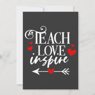 2/2 Teach Kärlek Inspire Shirt kindergarten Lärare Inbjudningar