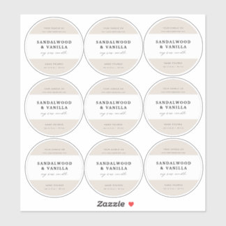 2.5 inch Round Candle Business Tin Sticker Labels Klistermärken