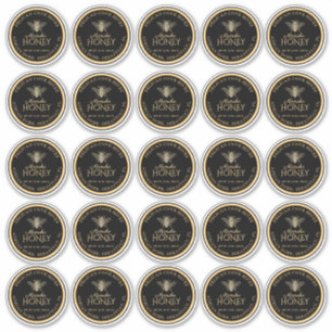 2,5" Manuka honey Black Guld Bee etiketter