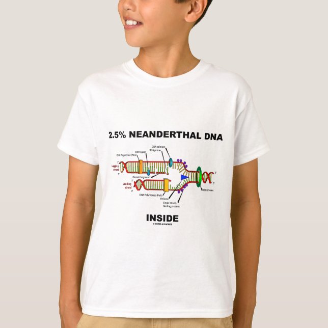 2,5% neanderthal DNA Inside (DNA-replikering) T-shirt (Framsida)