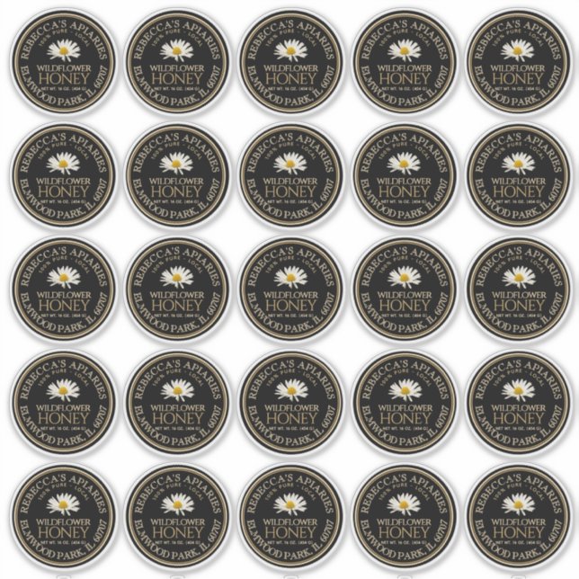 2,5-tums etikett för Anpassningsbar av  Wildblomho (Framsida)