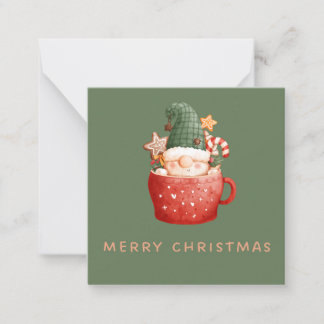 2,5" x 2,5" Platt julkort Anteckningskort