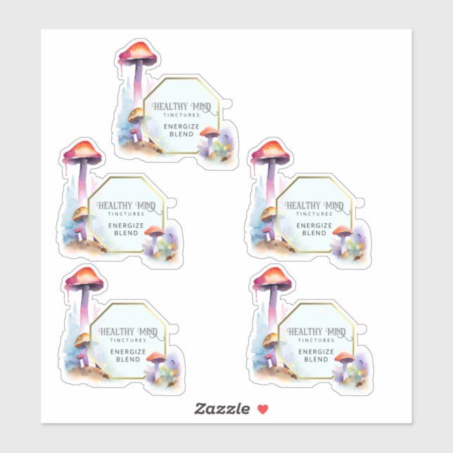 2,7 x 2,9 tum Mushroom-formade etiketter (Ark)
