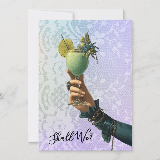 *~* 2 A101 Cocktail FOTO  Utstuderad  MOGENKVÄLL I Inbjudningar (Framsida)